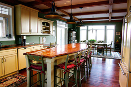 Charming kitchen with pendant lighting